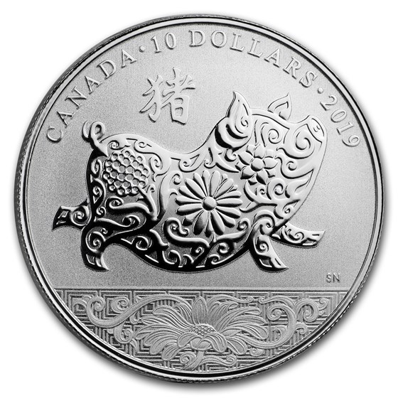 2019 Canada 1/2 oz Proof Silver $10 Lunar Year of the Pig 2019 Canada 1/2 oz Proof Silver $10 Lunar Year of the Pig